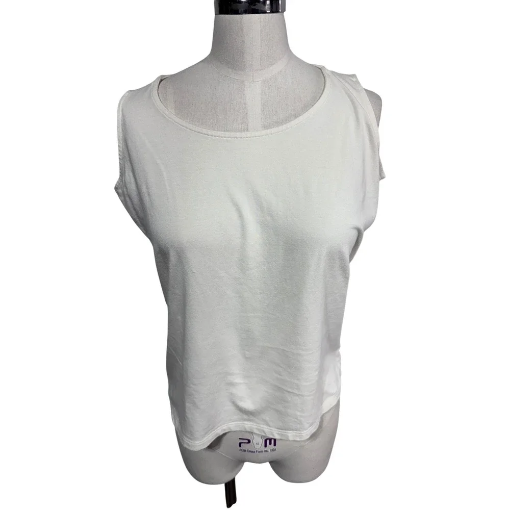Talbots Women's Small Cream Tank Top Pima Cotton Modal Stretch‎ Basic Layering